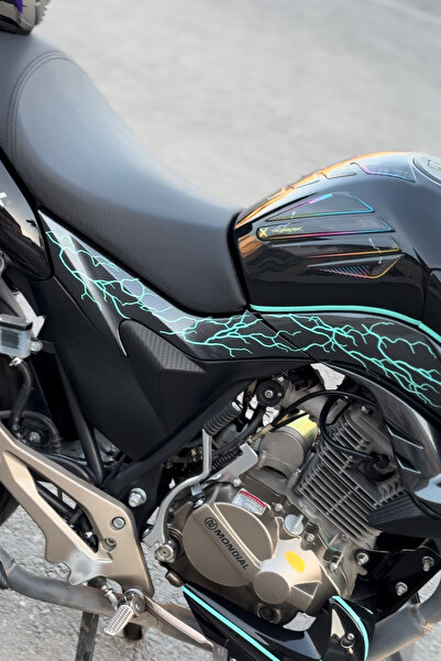 Banxtre Motor-Kask için Nane Renk Yıldırım Şimşek Sticker Etiket (4 Parça )