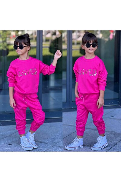 Bevitton Kız Takımı Loved Nakışlı Cepli 2'li Takım