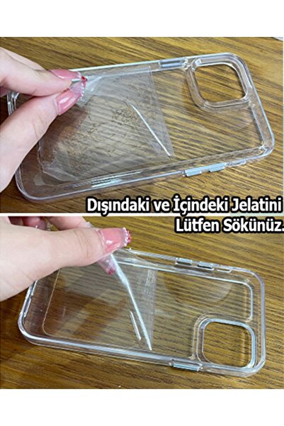 EDELFU İphone 11 Için Şeffaf Arkası Sararmaz Yanları Sararır Ekran Ve Kamera Çıkıntılı Silikon Kapak