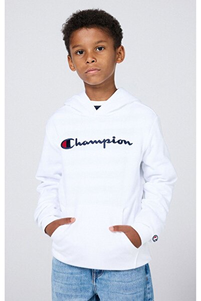 Champion Icons Hooded Sweatshirt White Children's Hooded Sweatshirt-306747-Ww001