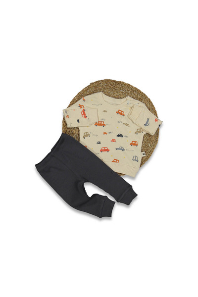 TİJK Baby Boy Corded Cotton Soft Bottom Top Set