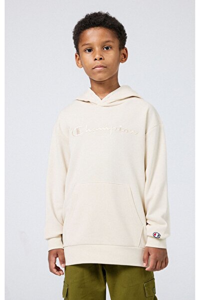 Champion Icons Hooded Sweatshirt Bej Çocuk Kapüşonlu Sweatshirt-306763-YS137