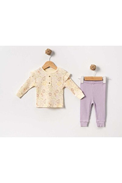TİJK Baby Girl Corded Cotton Soft Bottom Top Set