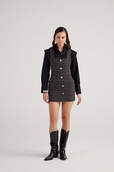 HOLLY LOLLY Black Tweed Dress