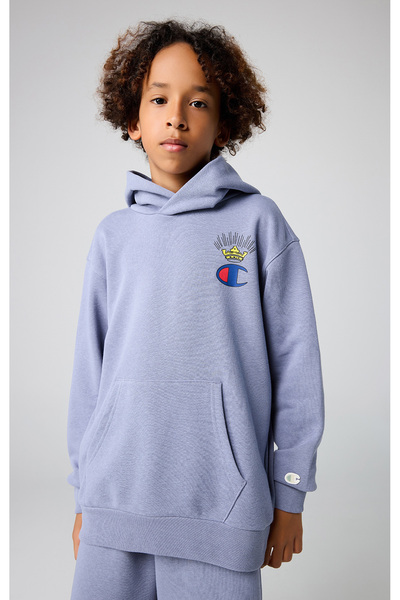 Champion Eco Future Hooded Sweatshirt Organik Pamuk Mor Çocuk Kapüşonlu Sweat...