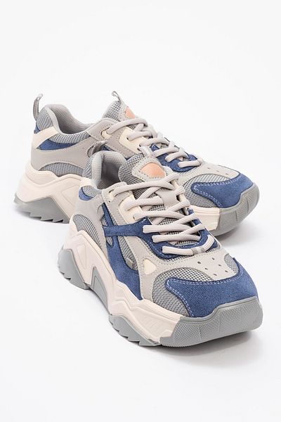 LuviShoes حذاء رياضي نسائي باللونين الأزرق والرمادي من LECCE