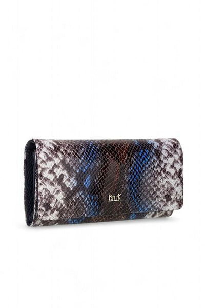 Bilik Deri Navy Blue-Snake-Black Women's Wallet Bsh 3210
