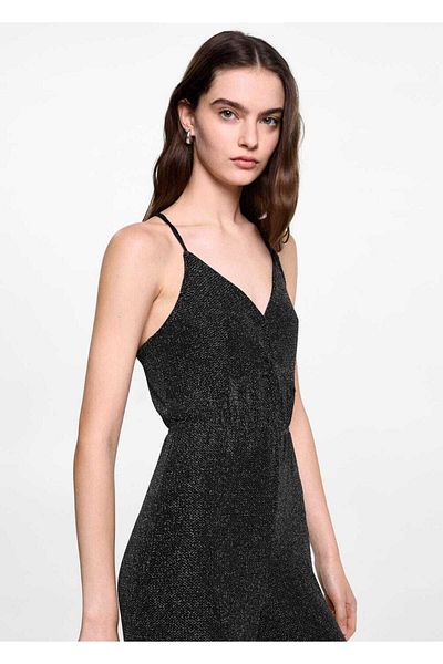 Mango Teen Μακριά ολόσωμη φόρμα lurex