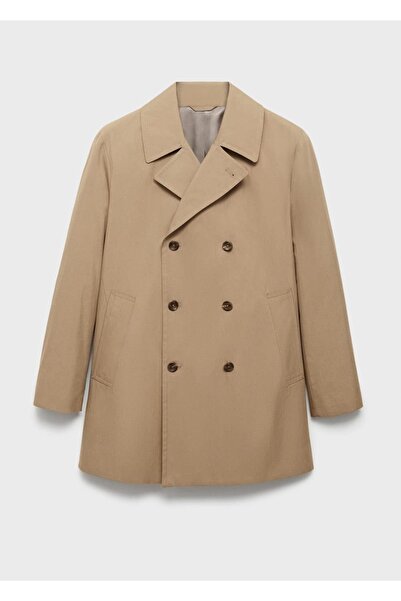 MANGO Man Pamuklu kısa trençkot