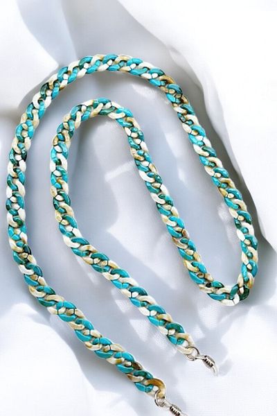 PETEK AKSESUAR Acrylic Glasses Chain Turquoise