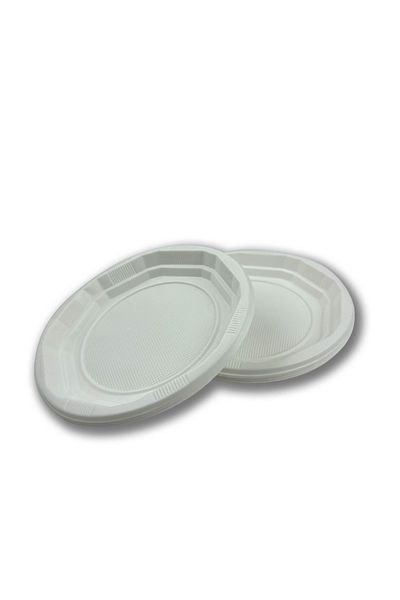 Home 19cm Plastic Plate - 50 Pieces