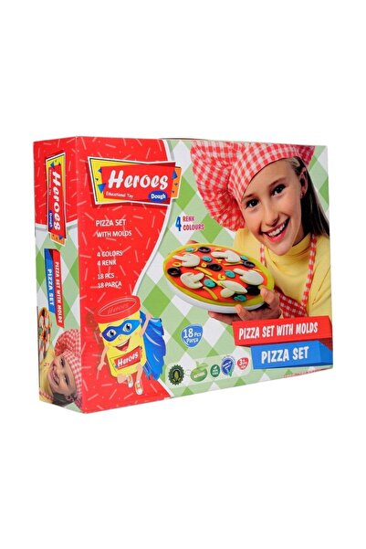 Heros OYUN HAMURU KALIPLI PİZZA SETİ 19 PARÇA