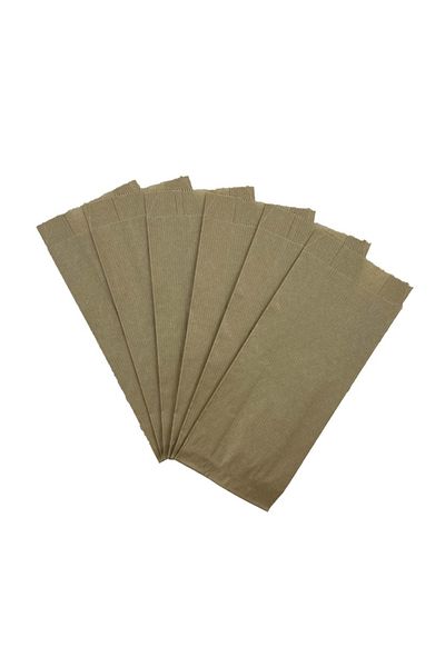 Home 250 Pieces Large Size Striped Kraft-Şamua Paper Bags - Solid Color, 15X28,5Cm Gift Package