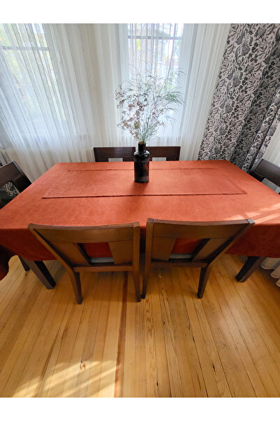 MUSGEM Tile Color Cotton Waterproof Stain Resistant Duck Cloth Tablecloth Set - with Runner