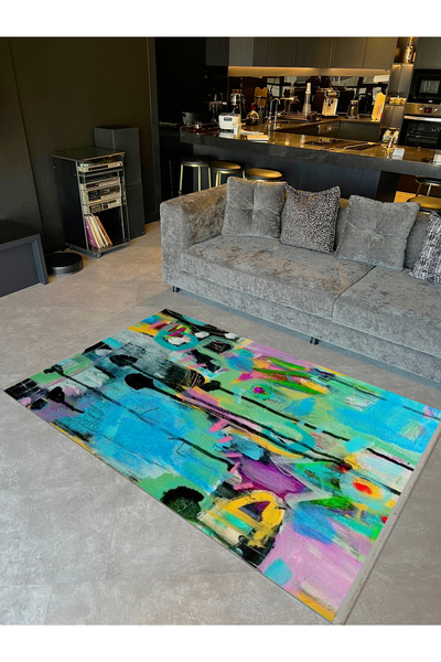 Rugs Modern Halı Συλλογή Yilmaz Πολύχρωμο Αφηρημένο Σχέδιο Πιτσιλιών Χρωμάτων...