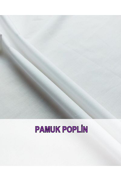 Kumaş Parça Βαμβακερή ποπλίνα σε λευκό χρώμα (Πλάτος 140 cm x Μήκος 270 cm)