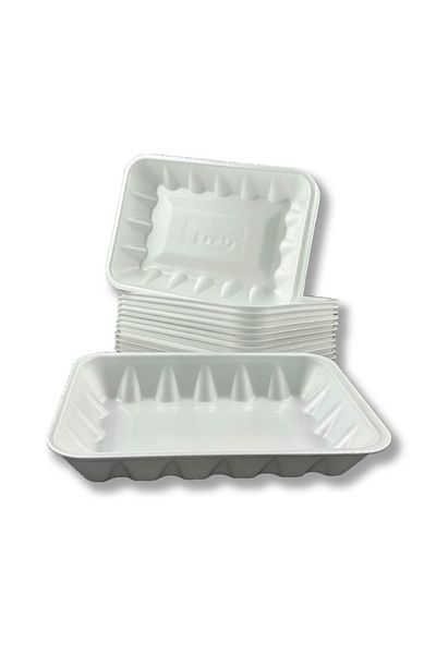 Home 50 Pieces 3000Gr Foam Plate Container - Fisherman and Butcher Container - Meat Plate