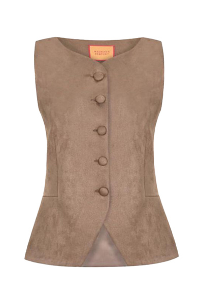 Whenever Company Vizon Elegance Scuba Süet Fit Önden Düğmeli Yelek