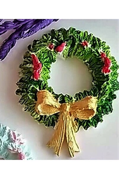 morlalem m 7cm Kurdeleli Çelenk Silikon Kalıp K-297, Kokulu Taş Sabun Alçı Mu...