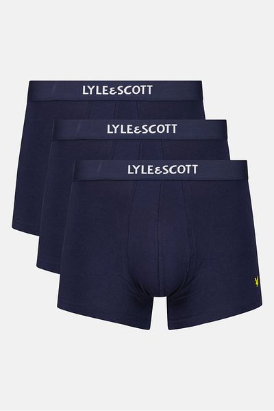 Lyle & Scott مجموعة من 3 سراويل داخلية بشعار العلامة التجارية للرجال، أزرق داكن