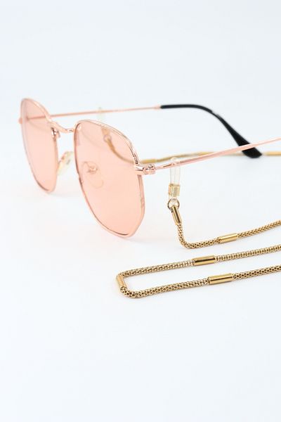 KEEBA Unisex Steel Gold Glasses - Special Design Steel Chain and Lanyard Strap