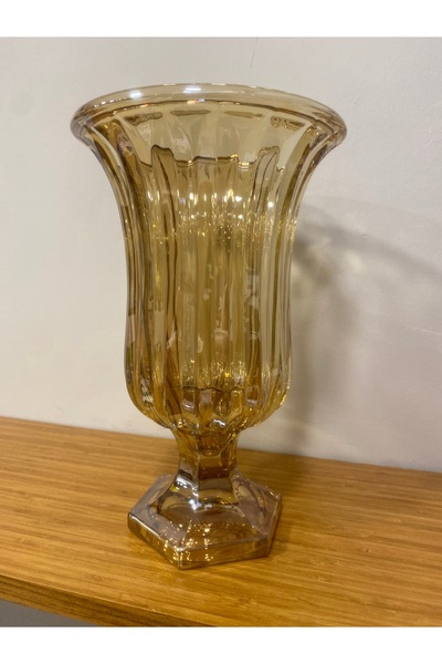 PLUS HOME VAZO BAL RENGİ AYAKLI CAM BOY 29 ÇAP 17