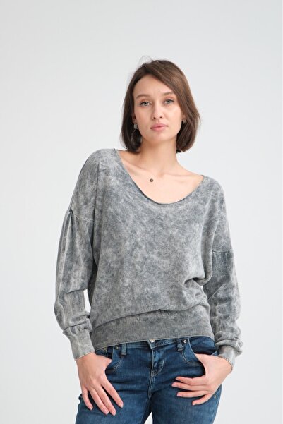 sumoda Îmbrăcăminte pentru femei Pulover subțire, spălat, sport, cu potrivire confortabilă, cu gât în ​​U, cu umăr căzut