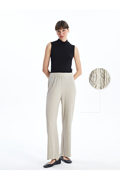 LC Waikiki Elastic Waist Textured Women's Trousers