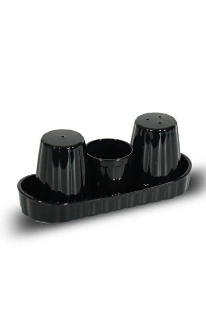 MNS طقم ملاعق ملح وفلفل جاستروبلاست، 3 قطع، بلاستيك بولي كربونات أسود (بلاستي...