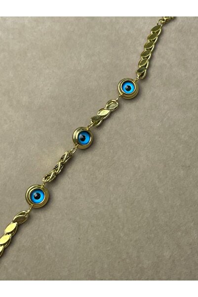 ALDE Nazar Boncuklu Kalın Paslanmaz Çelik Bileklik