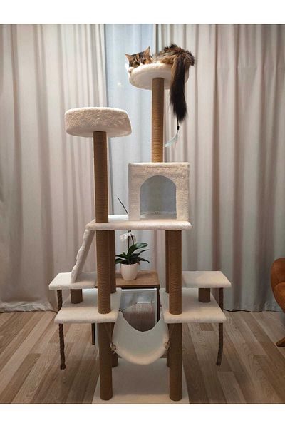 pethomealpi Luxury Cat Scratching and Play Platform - with Hammock and Nest