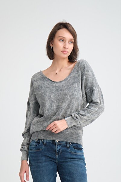 sumoda Îmbrăcăminte pentru femei Pulover subțire, spălat, sport, cu potrivire confortabilă, cu gât în ​​U, cu umăr căzut