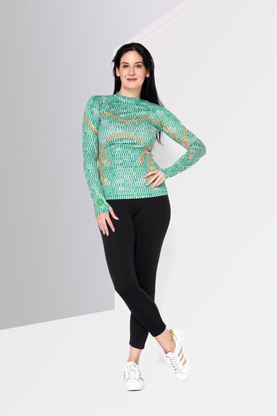 adidas بلوزة رياضية نسائية بأكمام طويلة من ستيلا مكارتني، متعددة الألوان