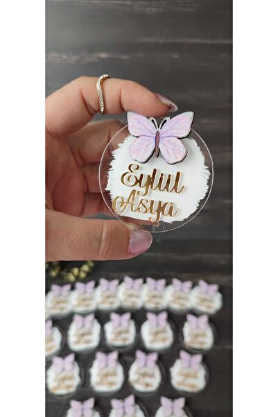 hoby shop KOPYA - PLEKSİ BEYAZ KELEBEK MAGNET 20 ADET