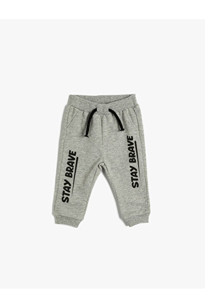 Koton Φούτερ Jogger, Τυπωμένο κείμενο, Δέσιμο στη μέση, Τσέπη, Κορδέλα