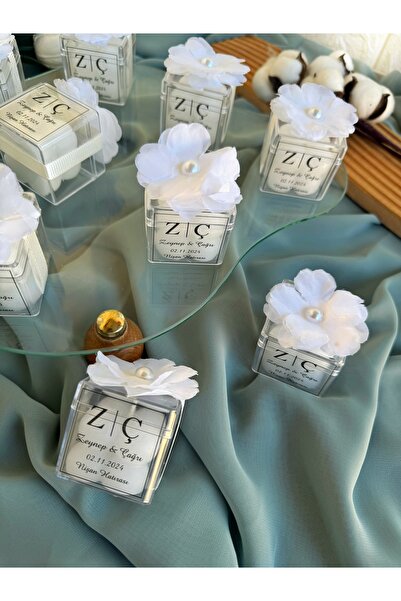 Gami Handmade Çiçek Detaylı Mika Bubble Mum - 10 Adet