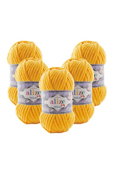 Alize (5 Pieces) Velluto 5 Pack 216 Mimosa Hand Knitting Yarn