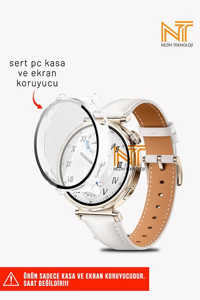 Nezih Case حافظة صلبة وواقي شاشة متوافق مع هاتف Huawei Watch GT 5 مقاس 41 ملم