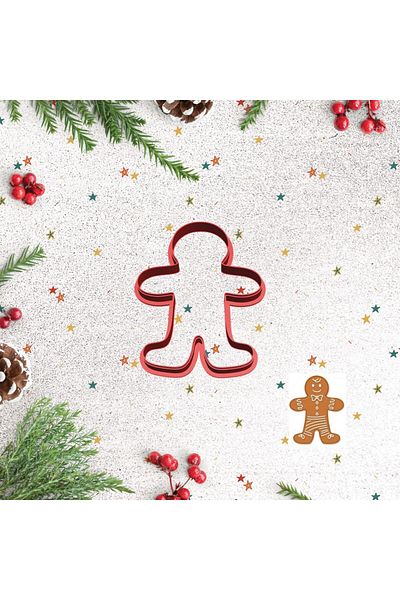 lizzinsa New Year's Ginger Bread Man - 8cm Cookie Mold