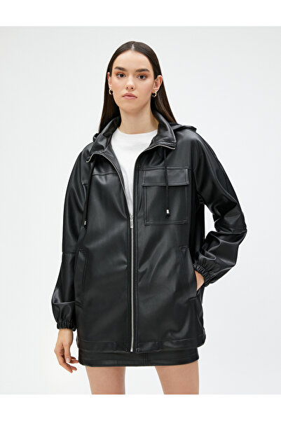 Koton Αδιάβροχο από συνθετικό δέρμα με κρυφή κουκούλα