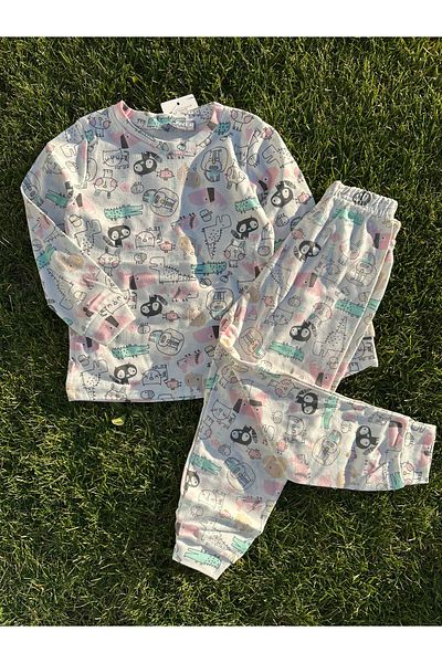 SANTRALBEBE Set pijamale din bumbac pentru fete de 4-8 ani