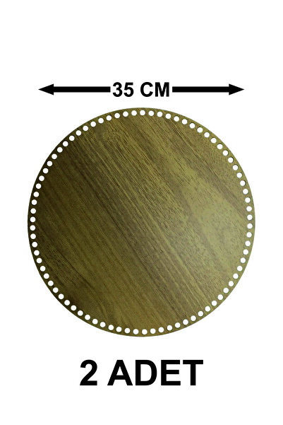 Wooden 3 Mm Mdf Basket Tray Base ( 35 Cm ) Round Oak Single Face ( 2 Pieces )