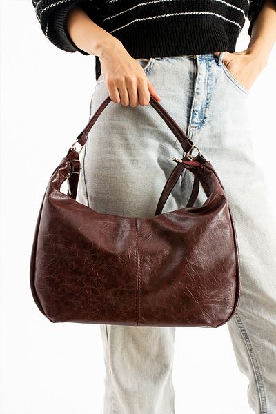 Rosmod Faux Burgundy Casual Women's Shoulder and Hand Bag