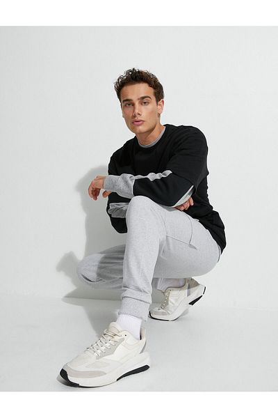 Koton Cargo Sweatpants Jogger Waist Lace Pocket Textured