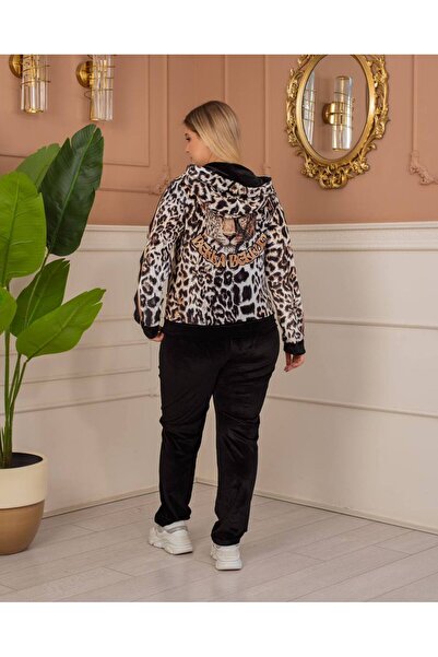 bonibon butikk Women's Plus Size Velvet Cape Hooded Bottom Top Suit