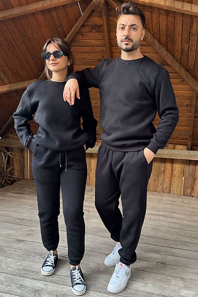 OXVİN Σετ φόρμας Crew Neck Cotton Soft Puff Oversize - Τρεις κλωστές (ΜΟΝΟ ΣΕΤ)