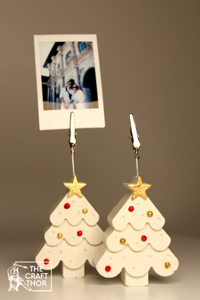 The Craft Thor Set of 2 Handmade Christmas Tree Gift Concrete Note Holders