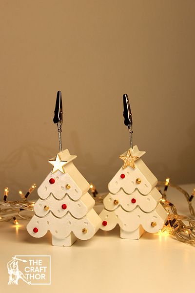 The Craft Thor Set of 2 Handmade Christmas Tree Gift Concrete Note Holders