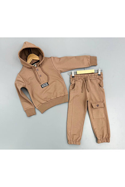 Bevitton Boy's Hoodie and Pocket Set - Mink