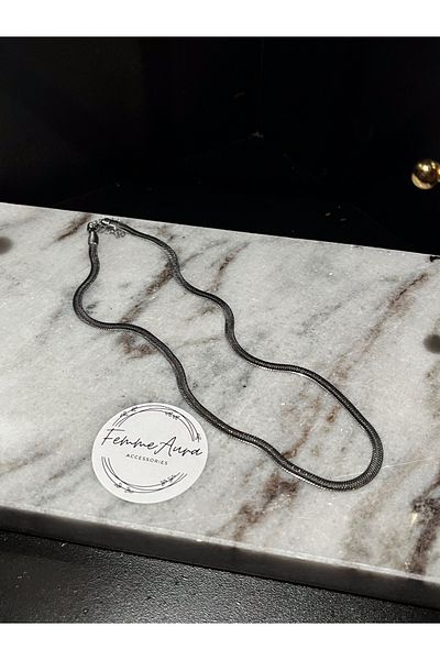 Sumen Butik Italian Chain Silver Color Steel Necklace